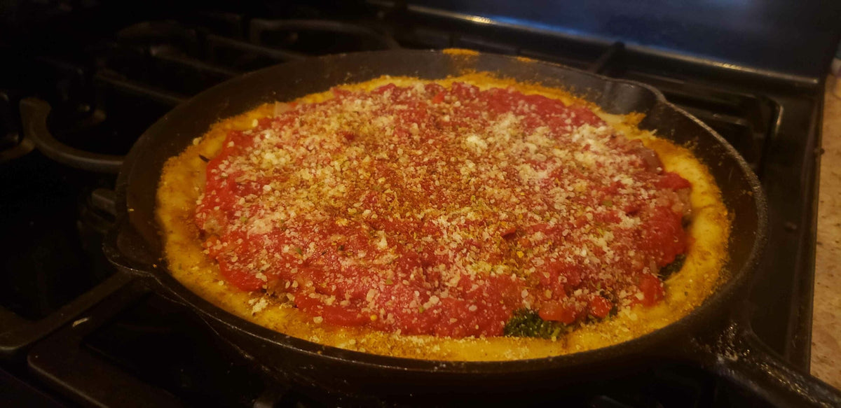 Dan-O’s Veggie & Sausage Homemade Chicago-Style Pizza