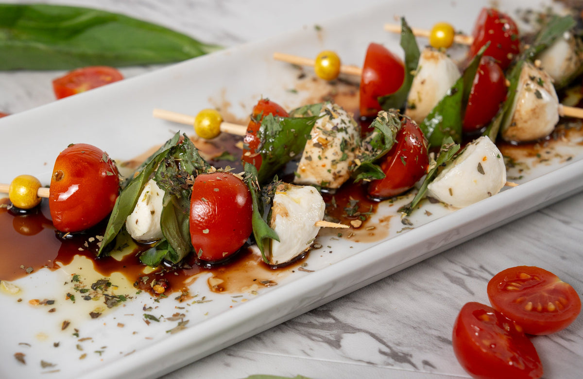 Caprese Skewers with Balsamic Glaze