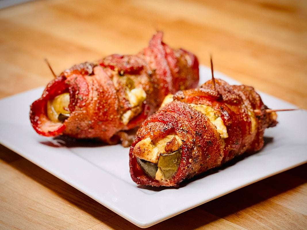Bacon Wrapped Frankenstein Pickles