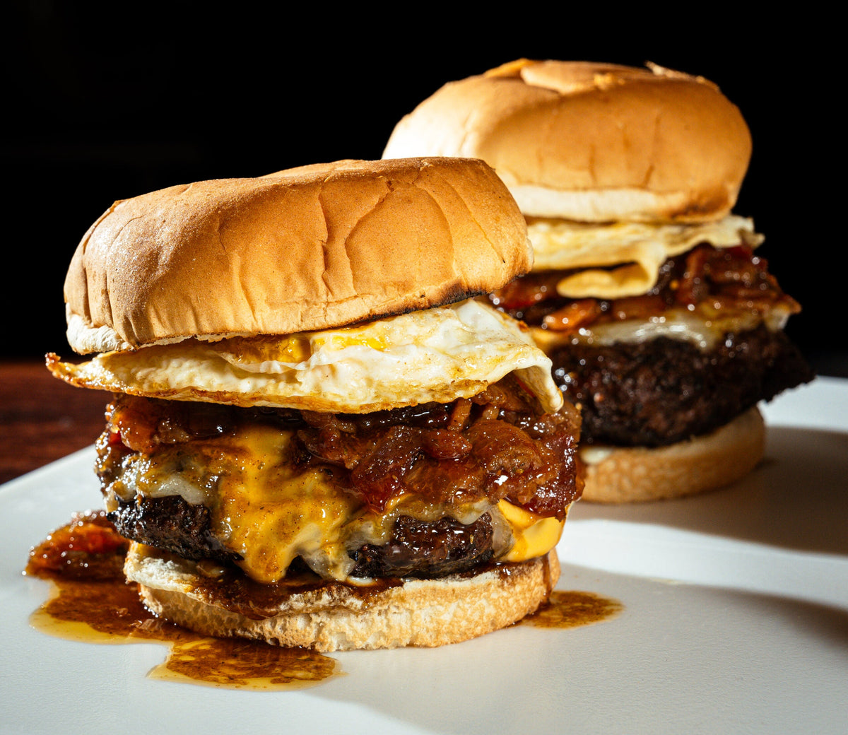 Bourbon Bacon Jam Breakfast Burgers