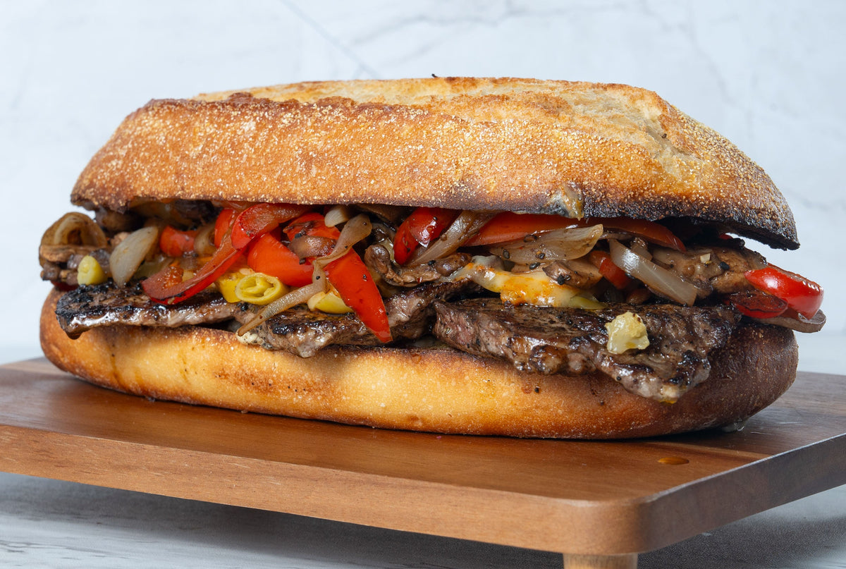 Italian Steak Sandwich with Giardiniera & Blue Cheese