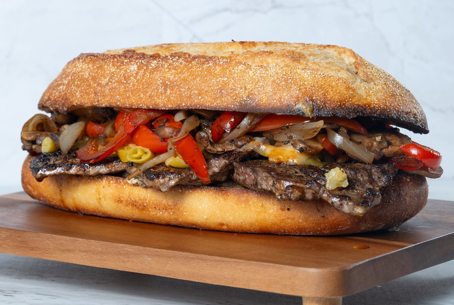 Italian Steak Sandwich with Giardiniera & Blue Cheese