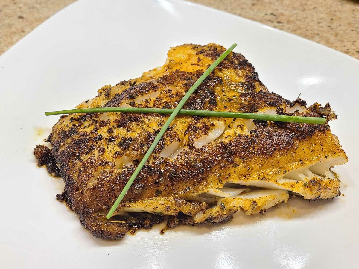 Blackened Cod With White Sauce