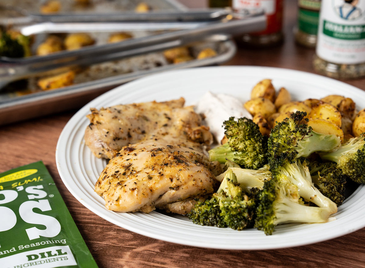 Sheet Pan Chicken Thigh Bake with Vegetables