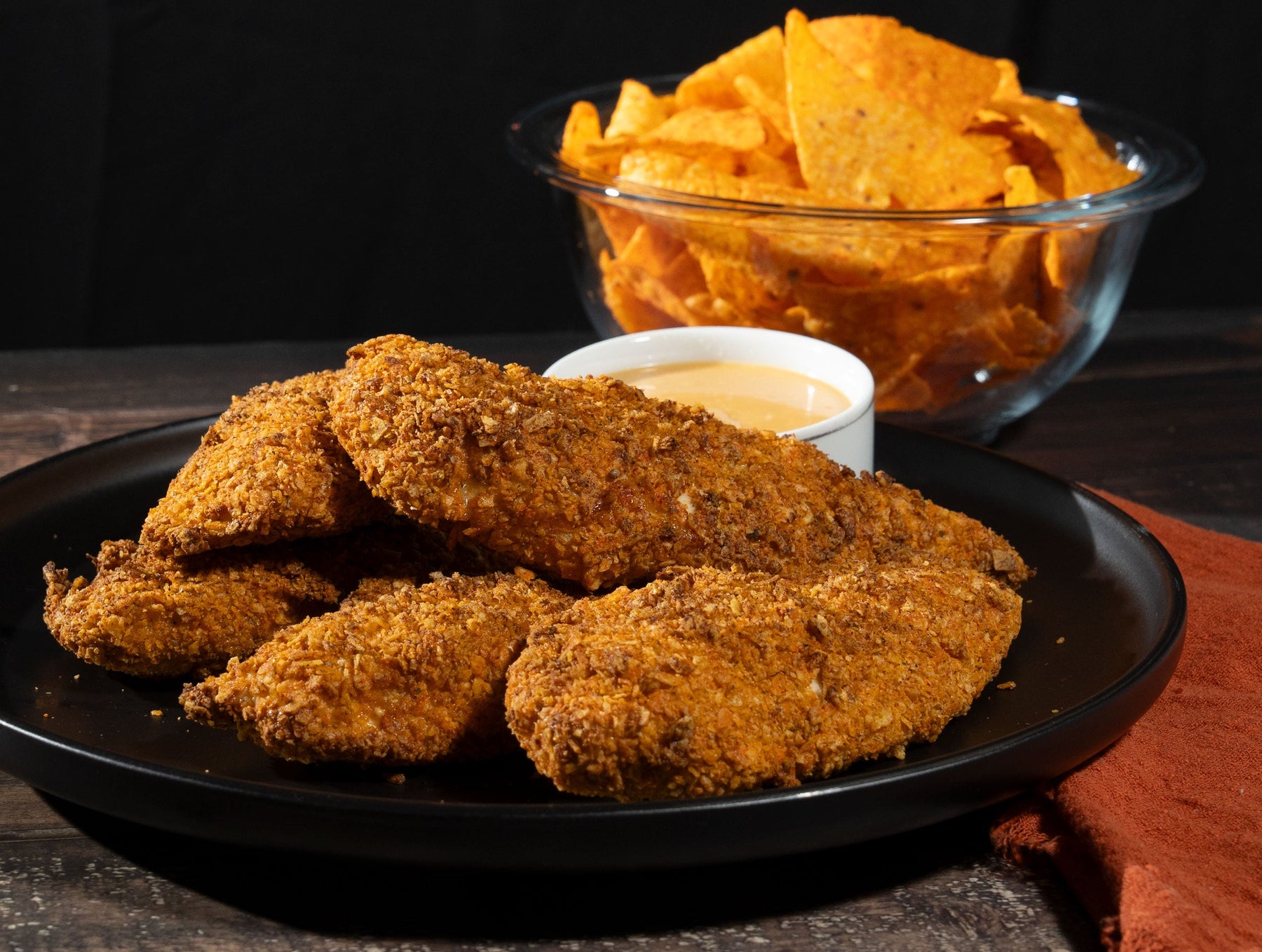 Spicy Nacho Cheese Crusted Chicken Tenders