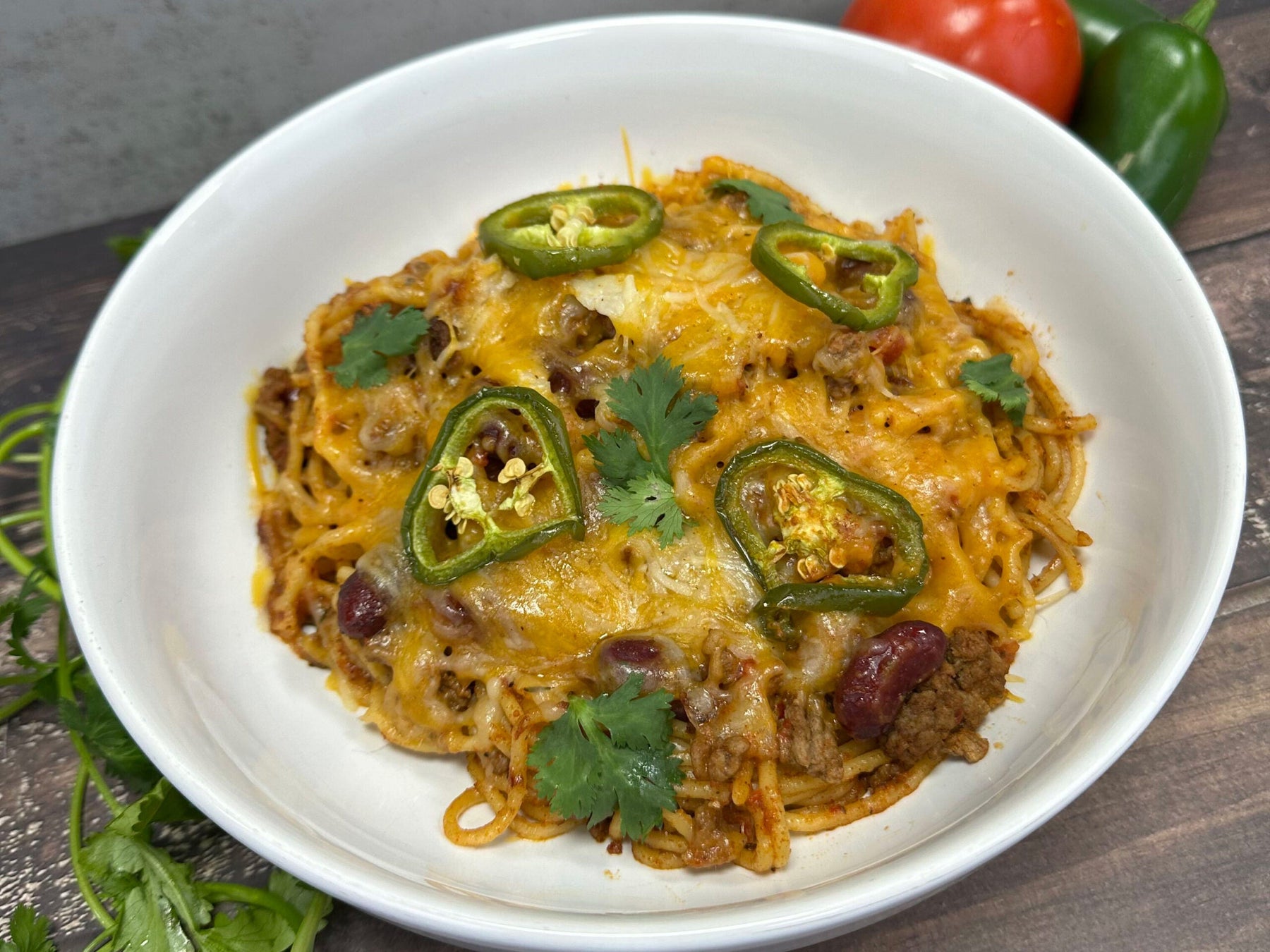 Chili Spaghetti Bake