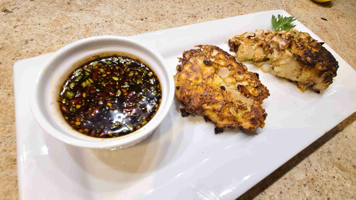 Coconut Crusted Cod With Asian-Inspired Sauce