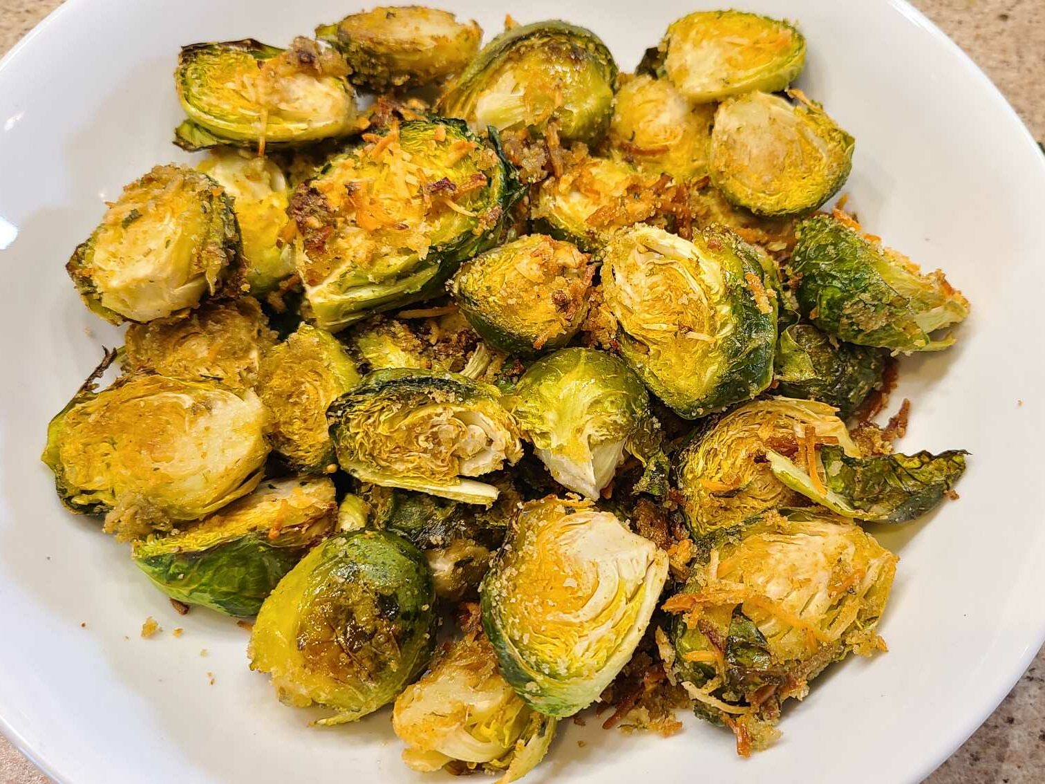 Gangster Garlic Parmesan Brussels Sprouts