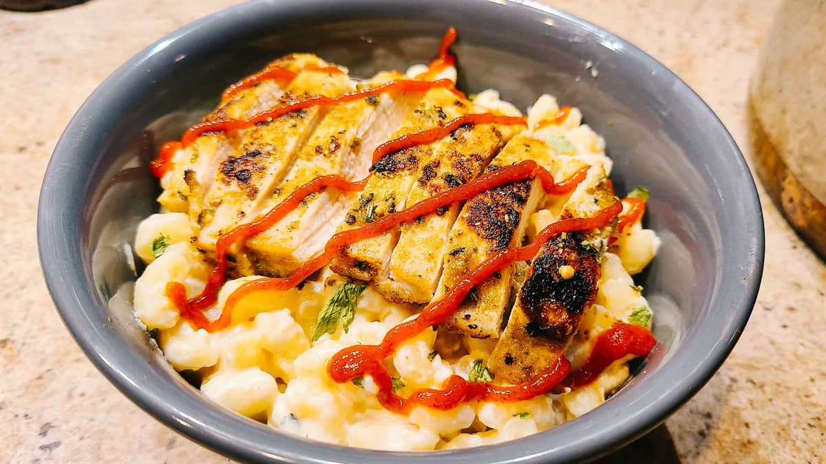 Grilled Chicken Mac N Cheese