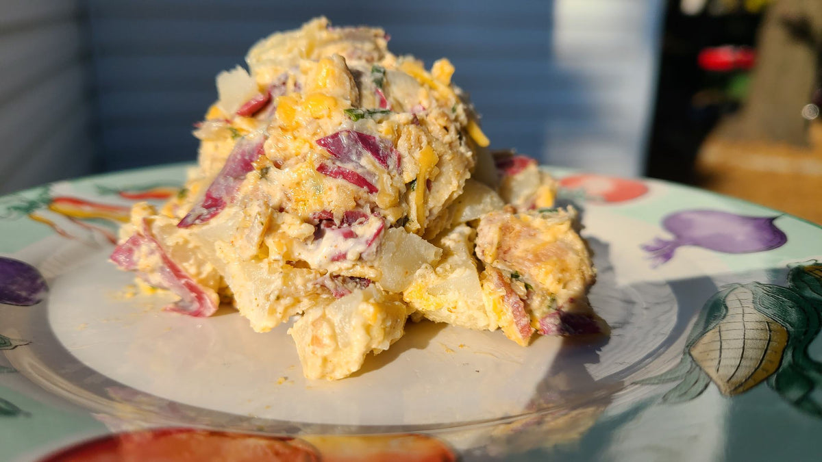 Holiday Bacon & Cheese Loaded Potato Salad