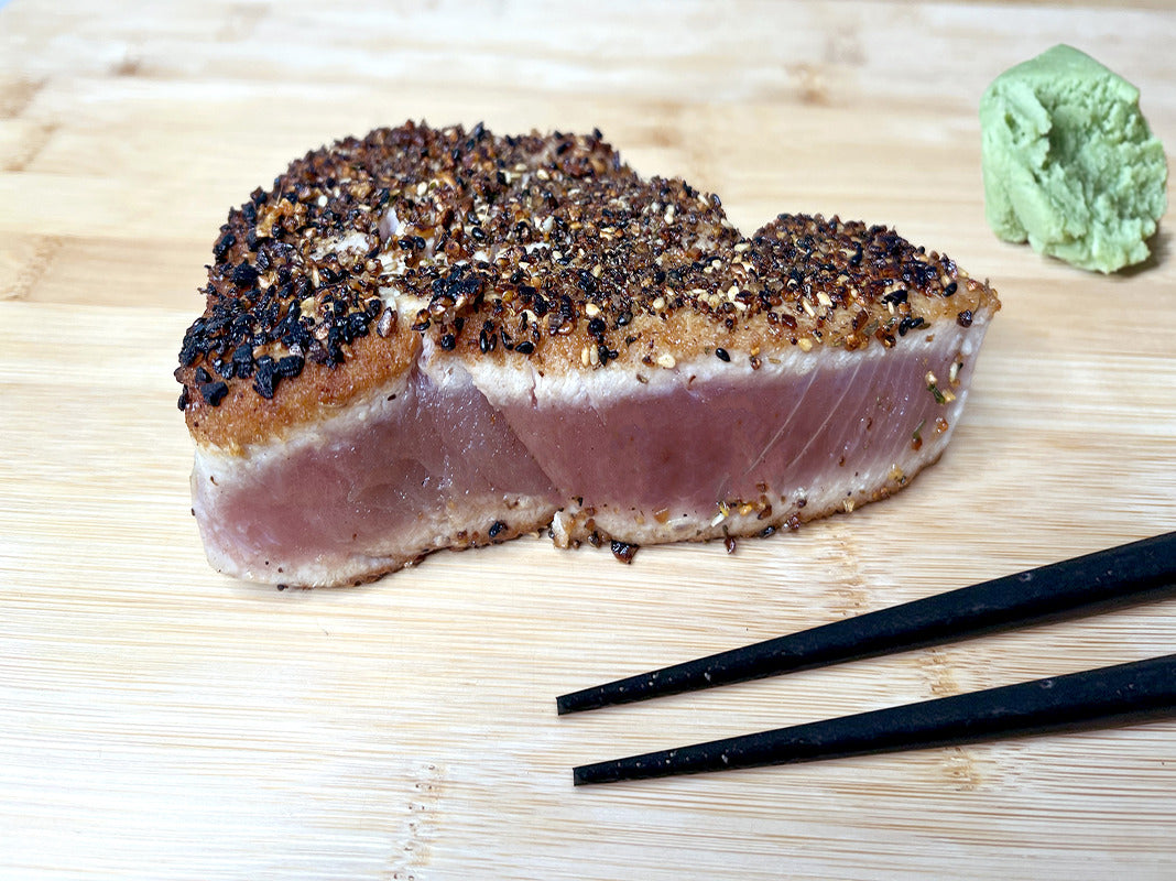 Pan Seared Ahi Tuna with Peanut Ginger Sauce