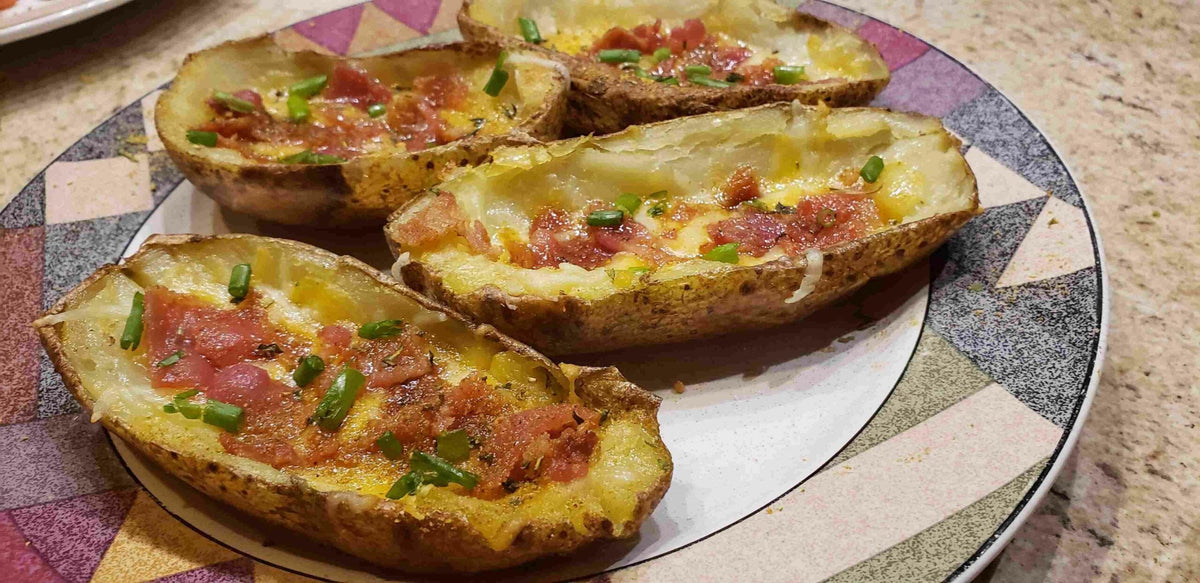 Seasoned Bacon Loaded Potato Skins