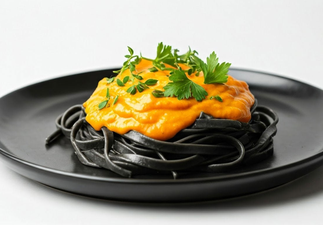 Pumpkin Squid Ink Pasta