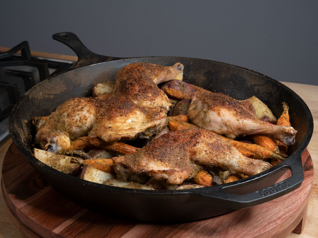 Budget Roasted Chicken Legs and Veggies