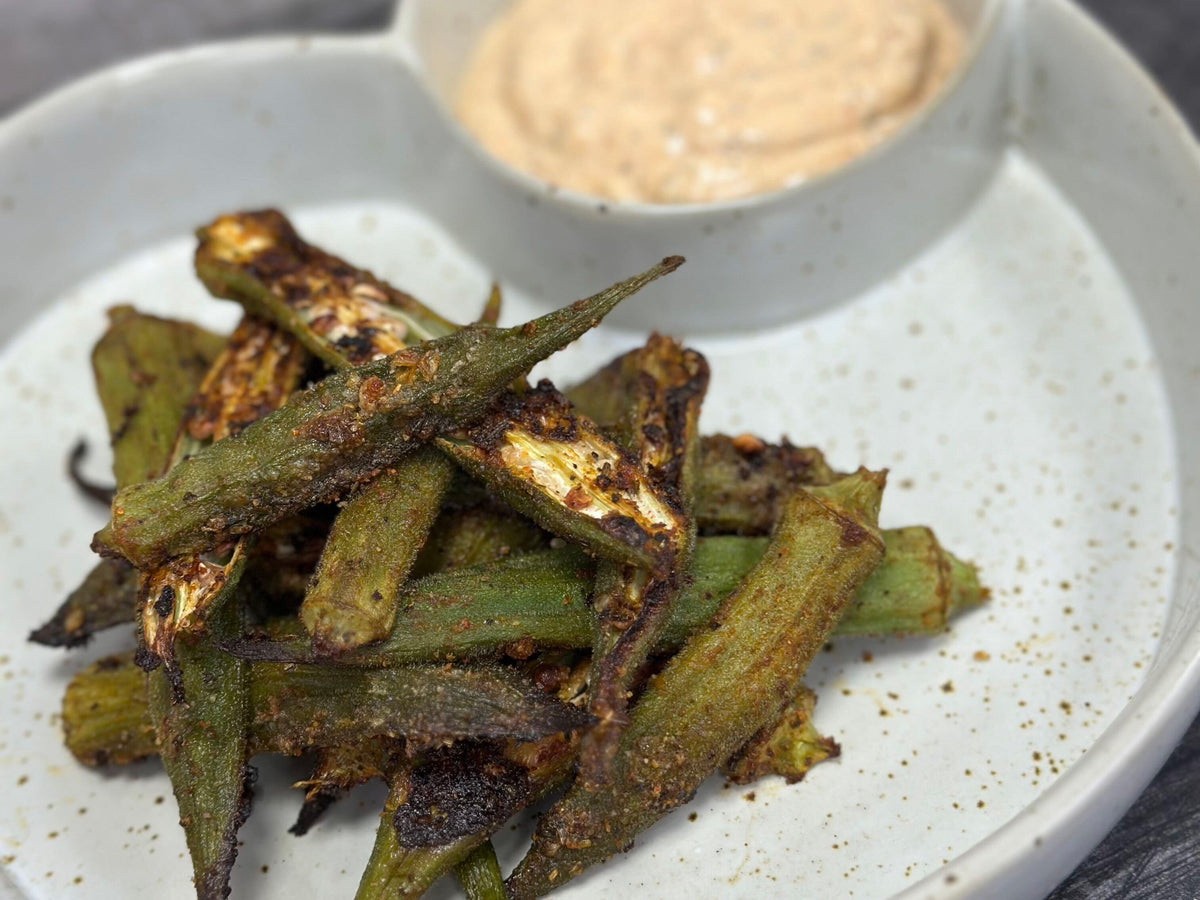 Roasted Cajun Ranch Okra