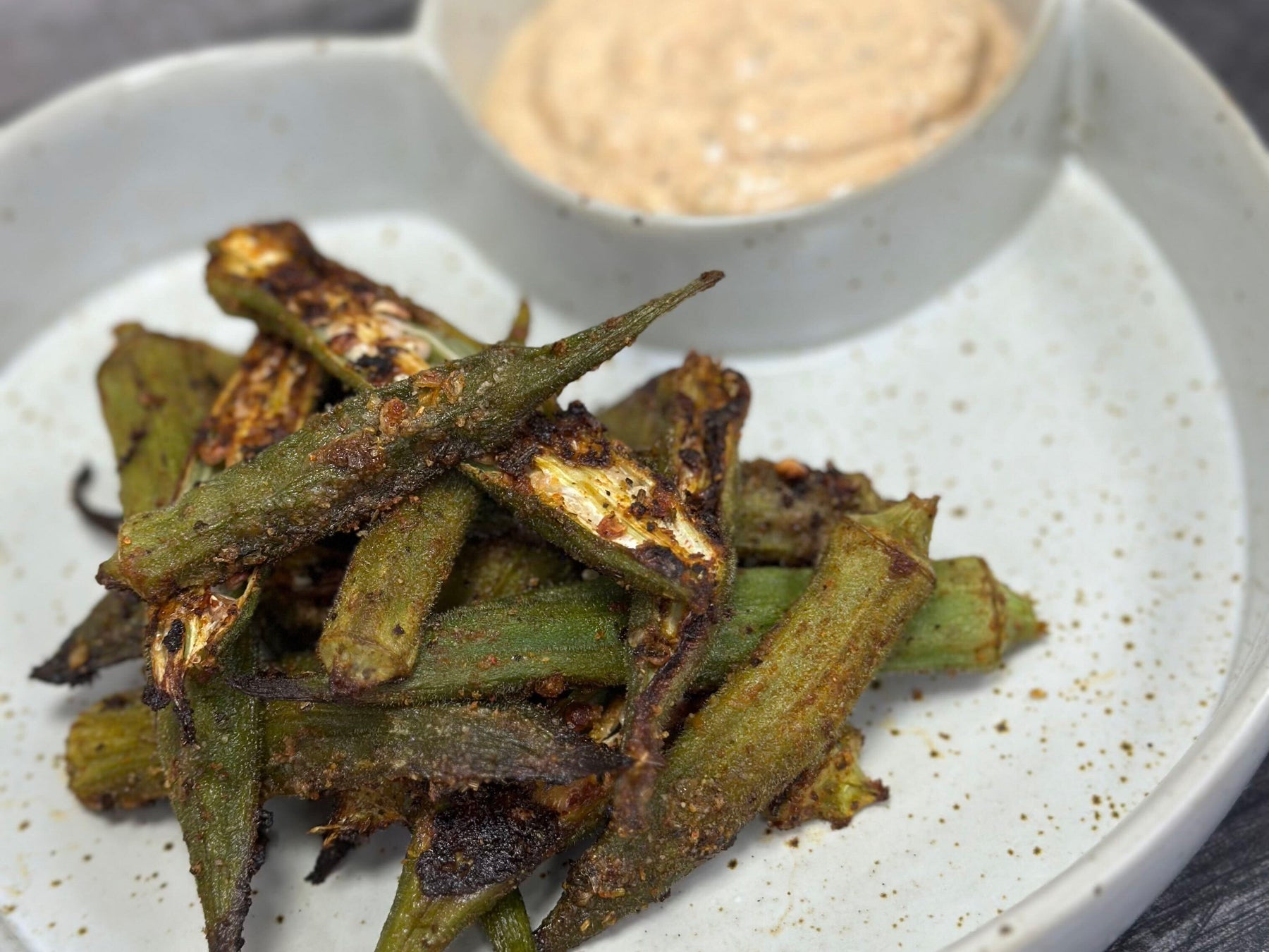 Roasted Cajun Ranch Okra