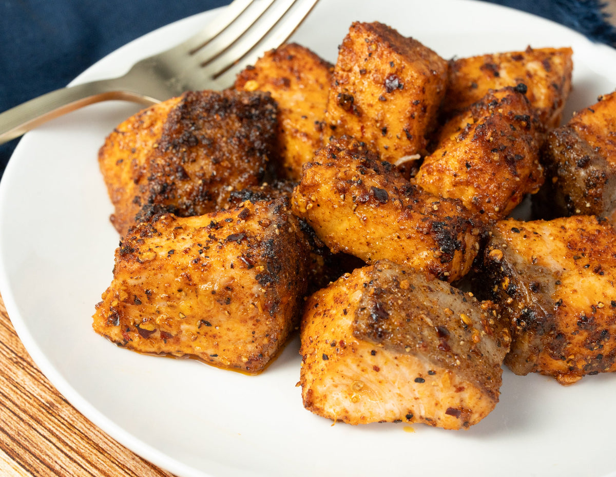 Blackened Bloody Mary Salmon Bites
