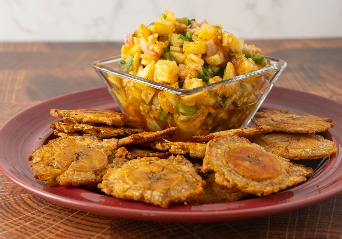 Plantains with Pineapple Salsa