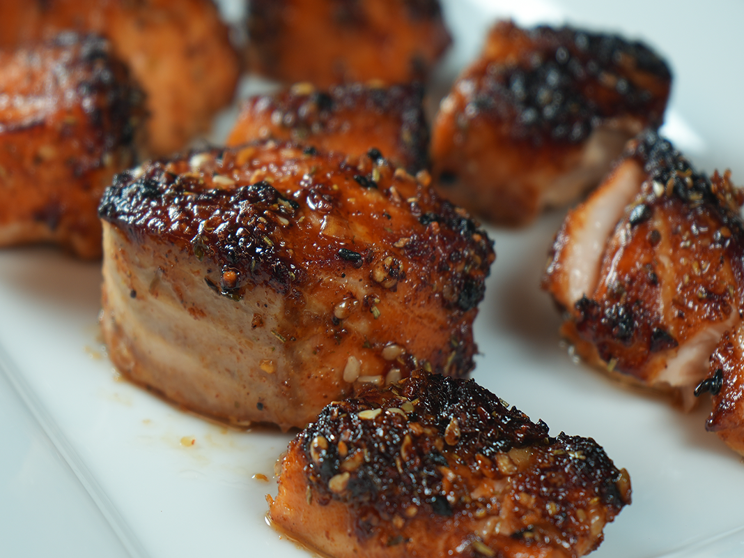 Teriyaki Salmon Bites