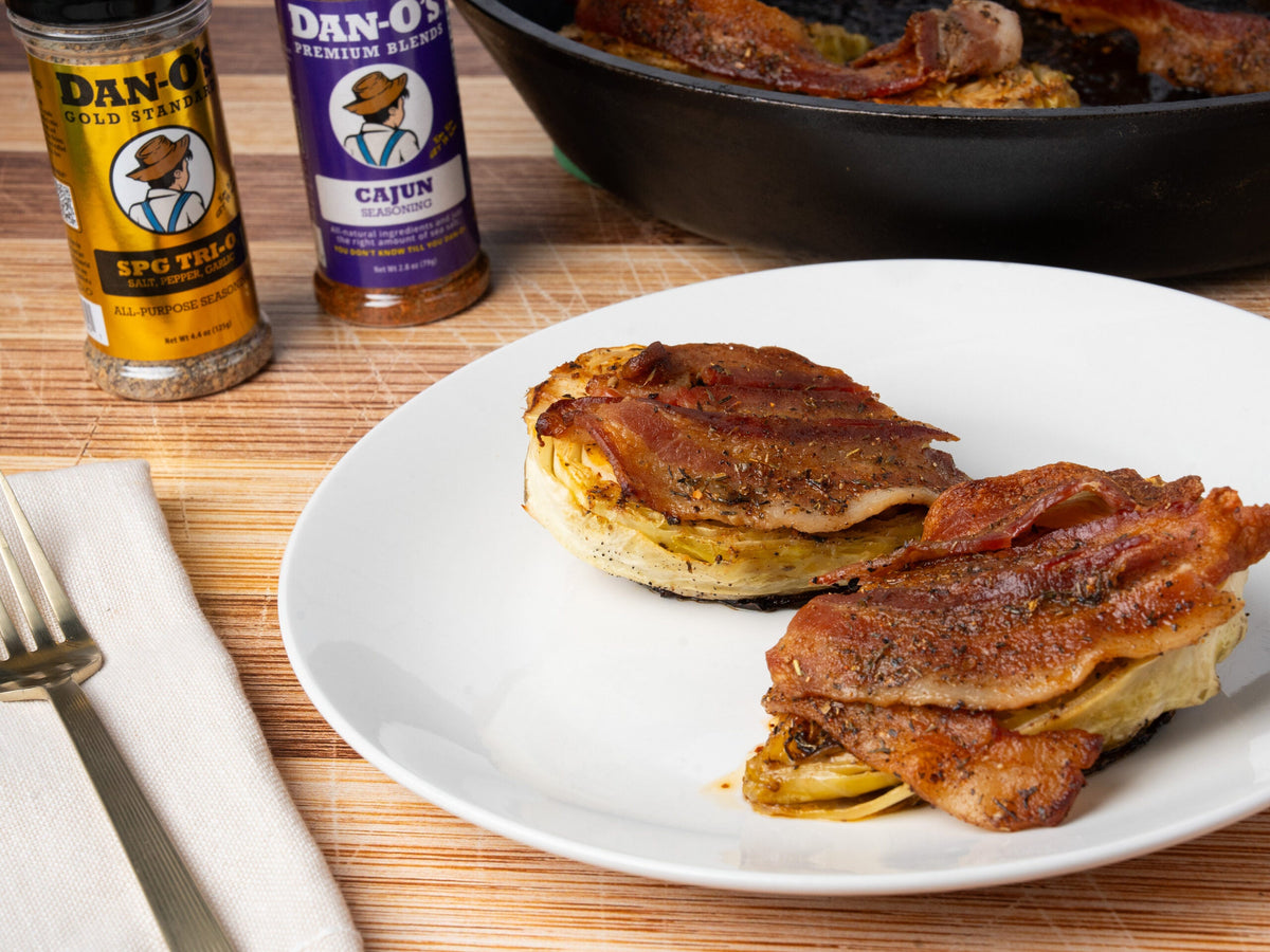 Skillet Roasted Cabbage with Bacon