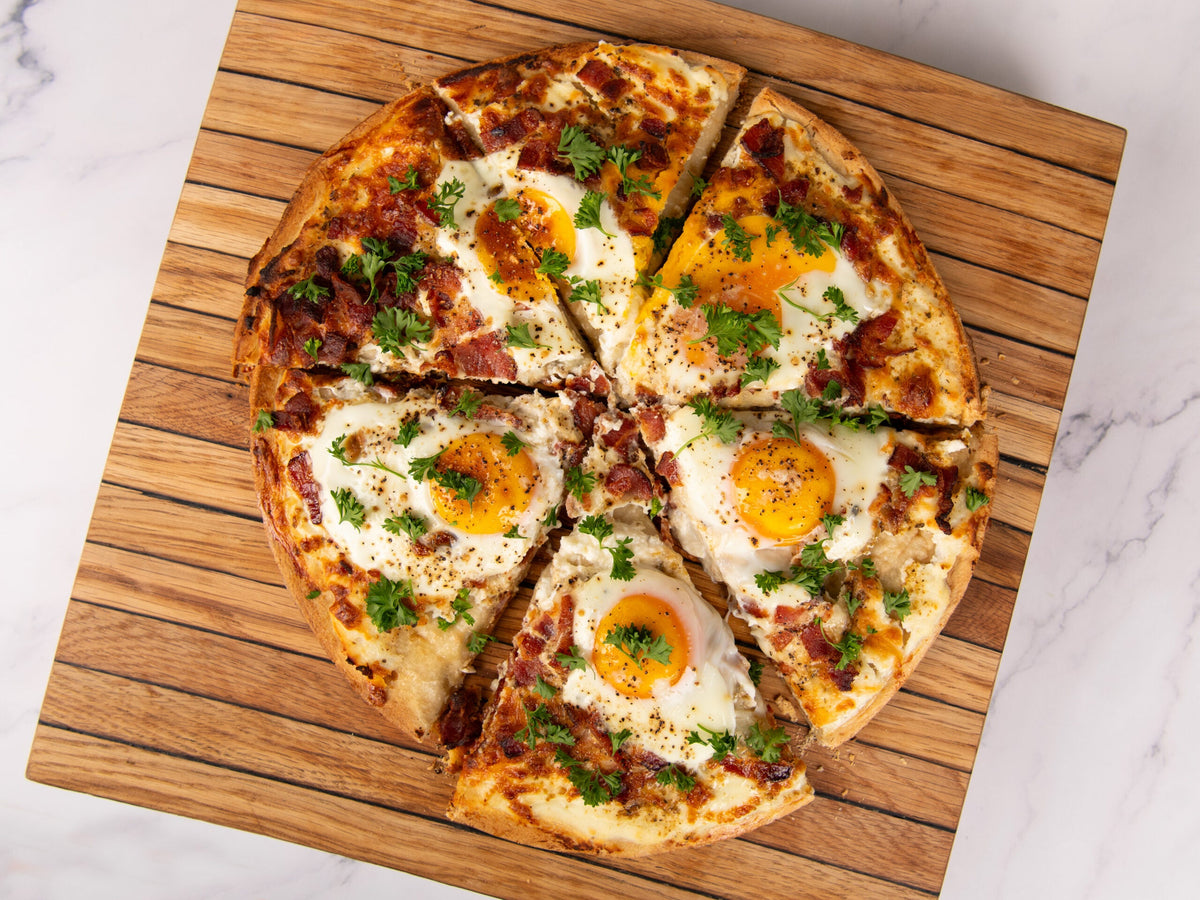 Breakfast Pizza with Bacon, Eggs & Ricotta