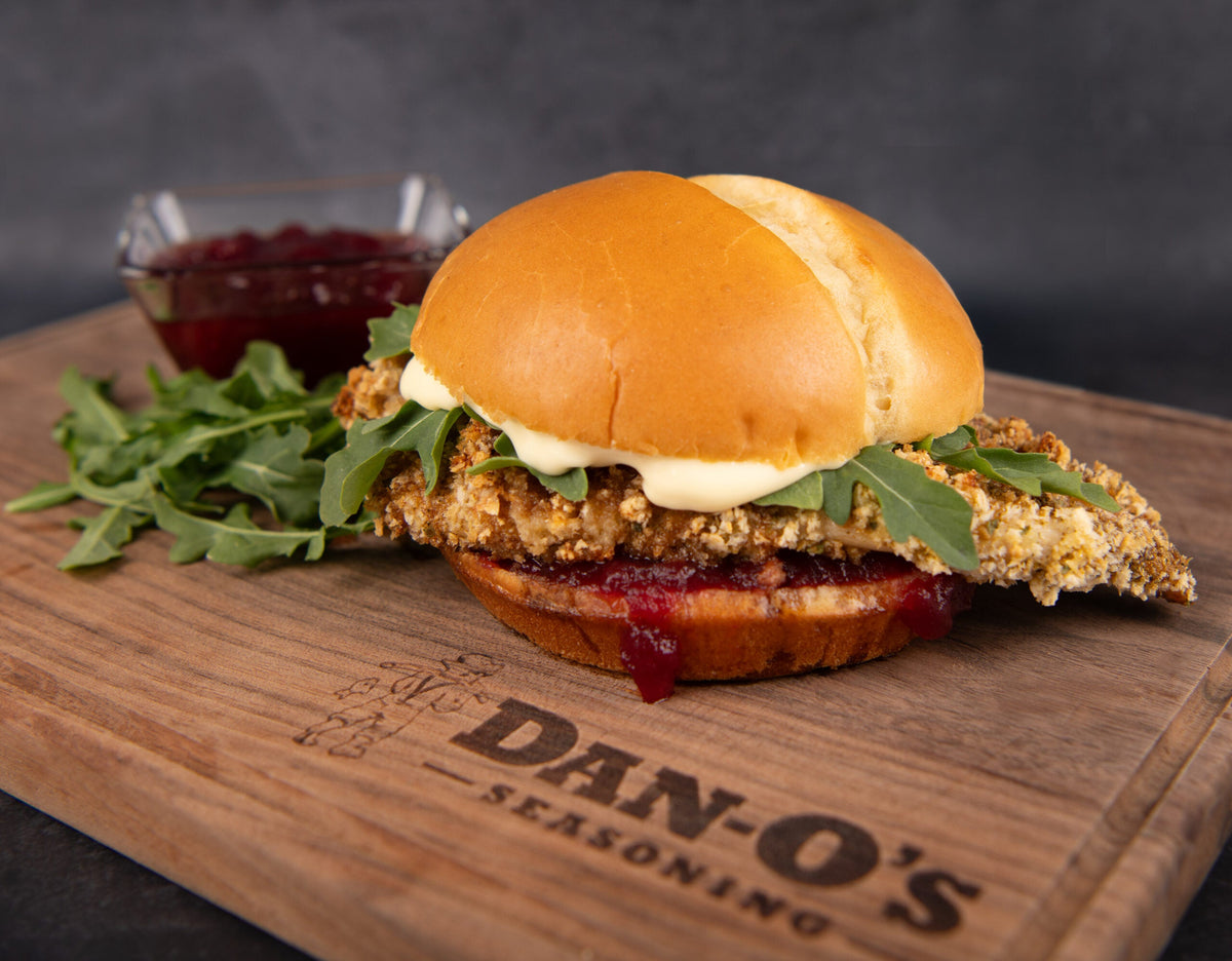 Crispy Brie Chicken Burger with Cranberry Sauce