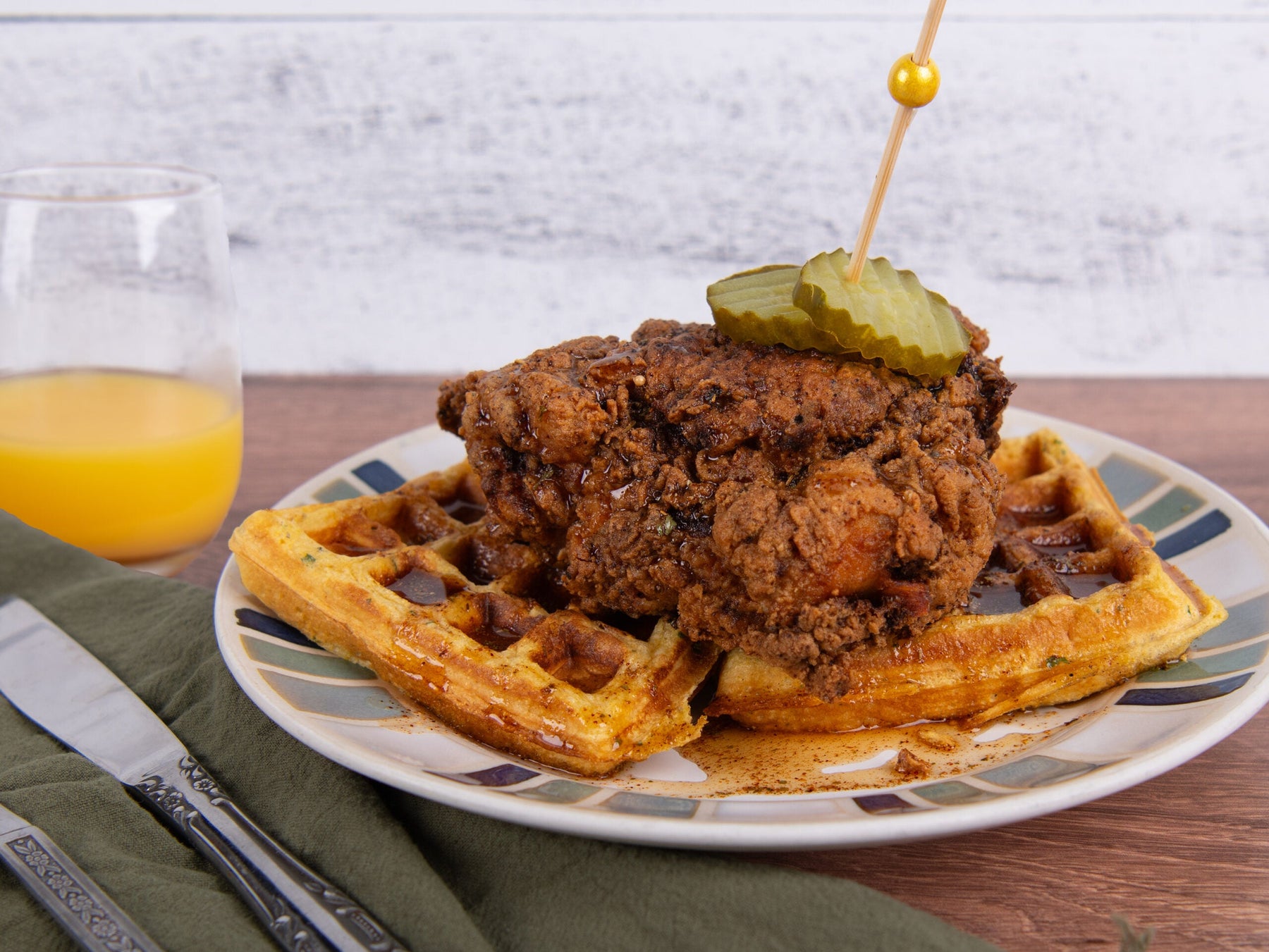 Chicken & Cornbread Waffles