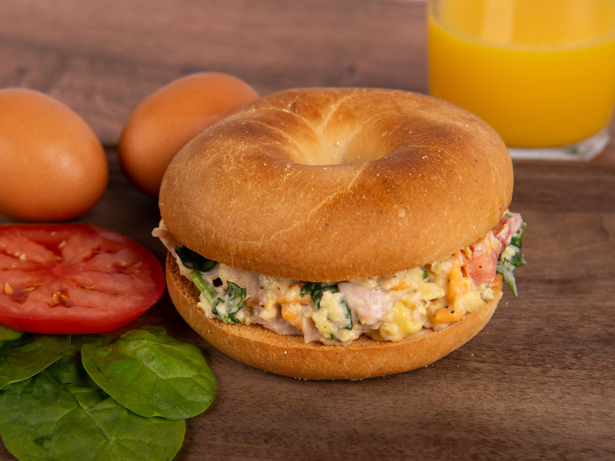 Chopped Bagel Breakfast Sandwich