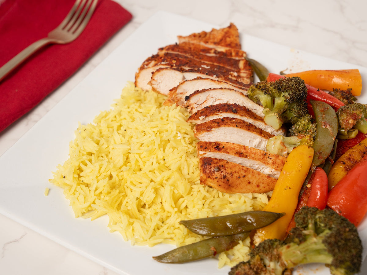 Chili Lime Bloody Mary Chicken, Vegetables and Rice