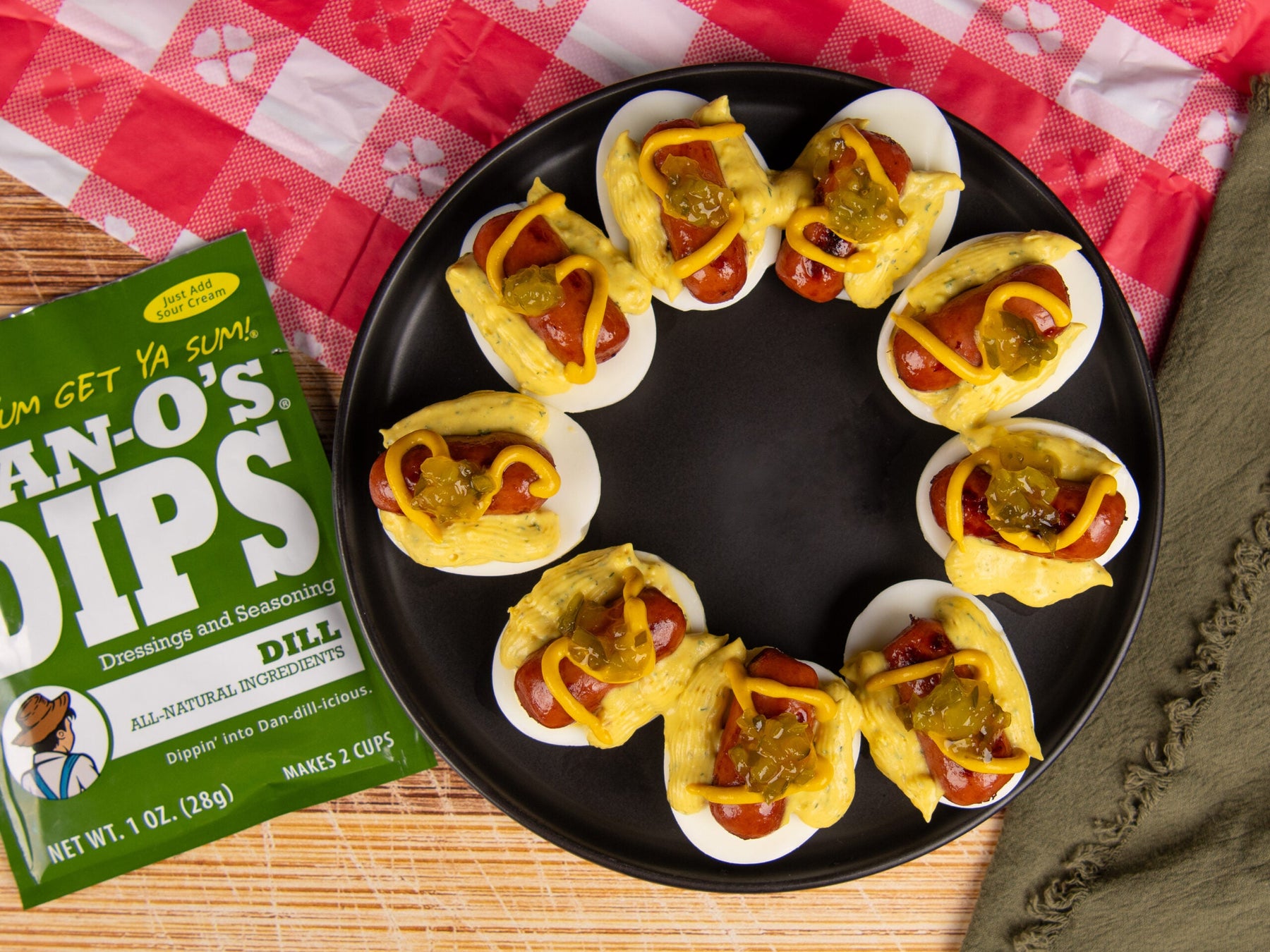 Hot Dog Deviled Eggs