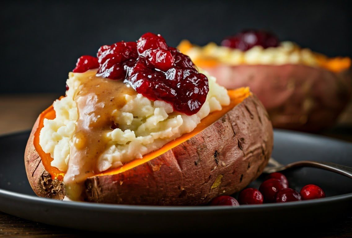 Thanksgiving Leftover Stuffed Sweet Potatoes