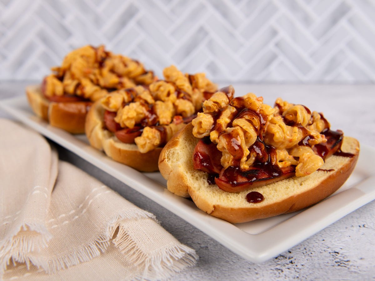 Pimento Mac N’ Cheese Hot Dogs