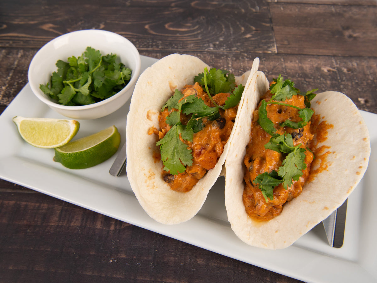 Crockpot Queso Chicken Tacos