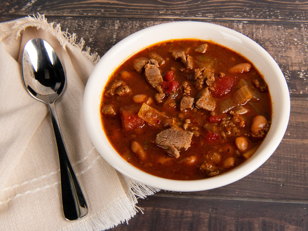 Three Meat Root Beer Chili