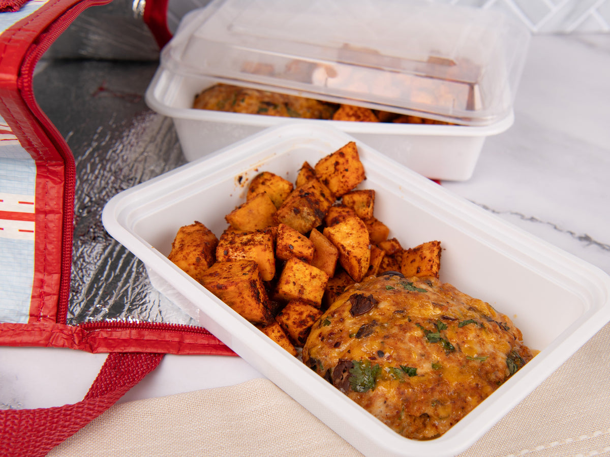 Turkey Burgers and Sweet Potatoes