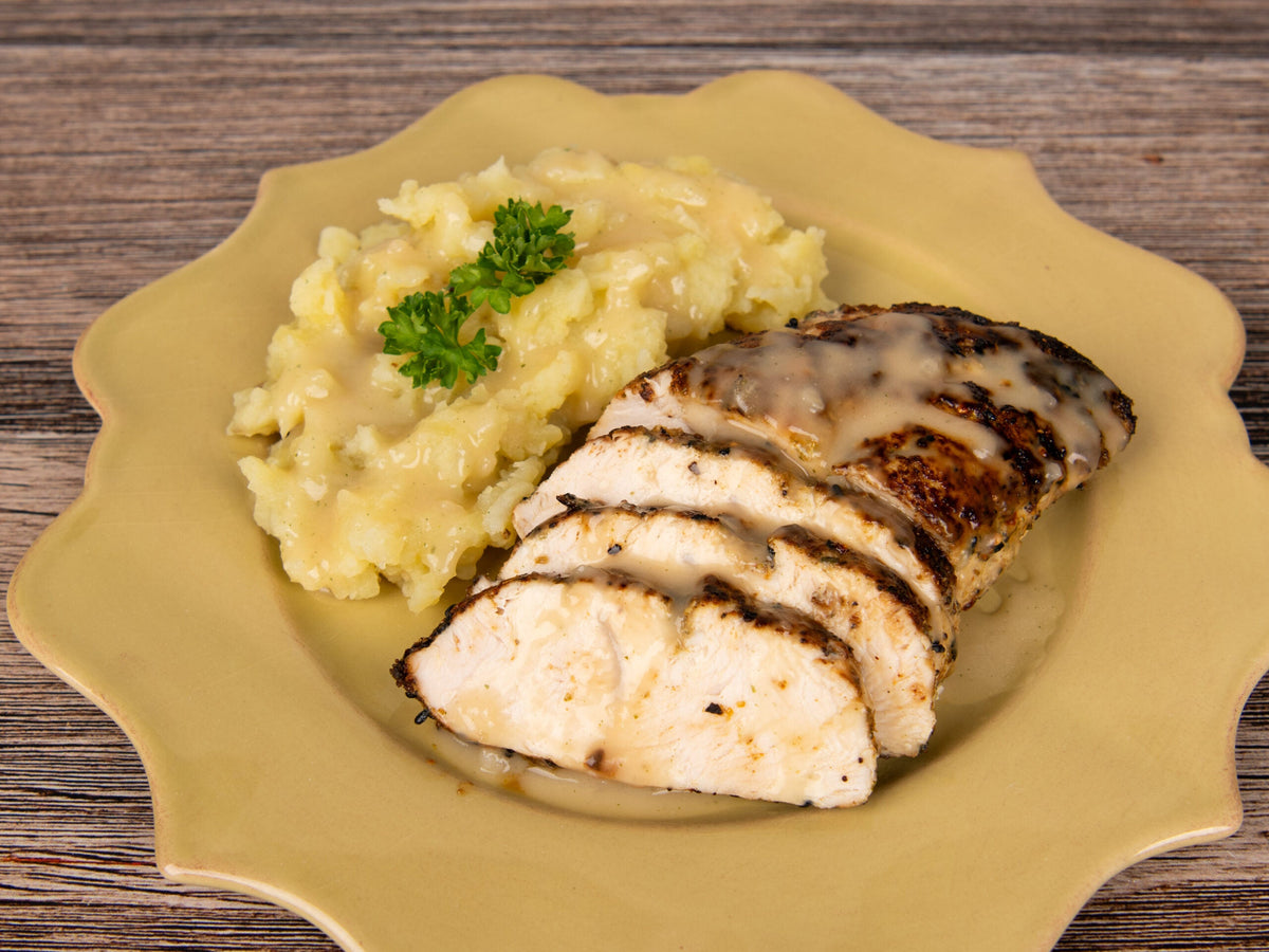 Roasted Turkey Tenderloin with French Onion Gravy