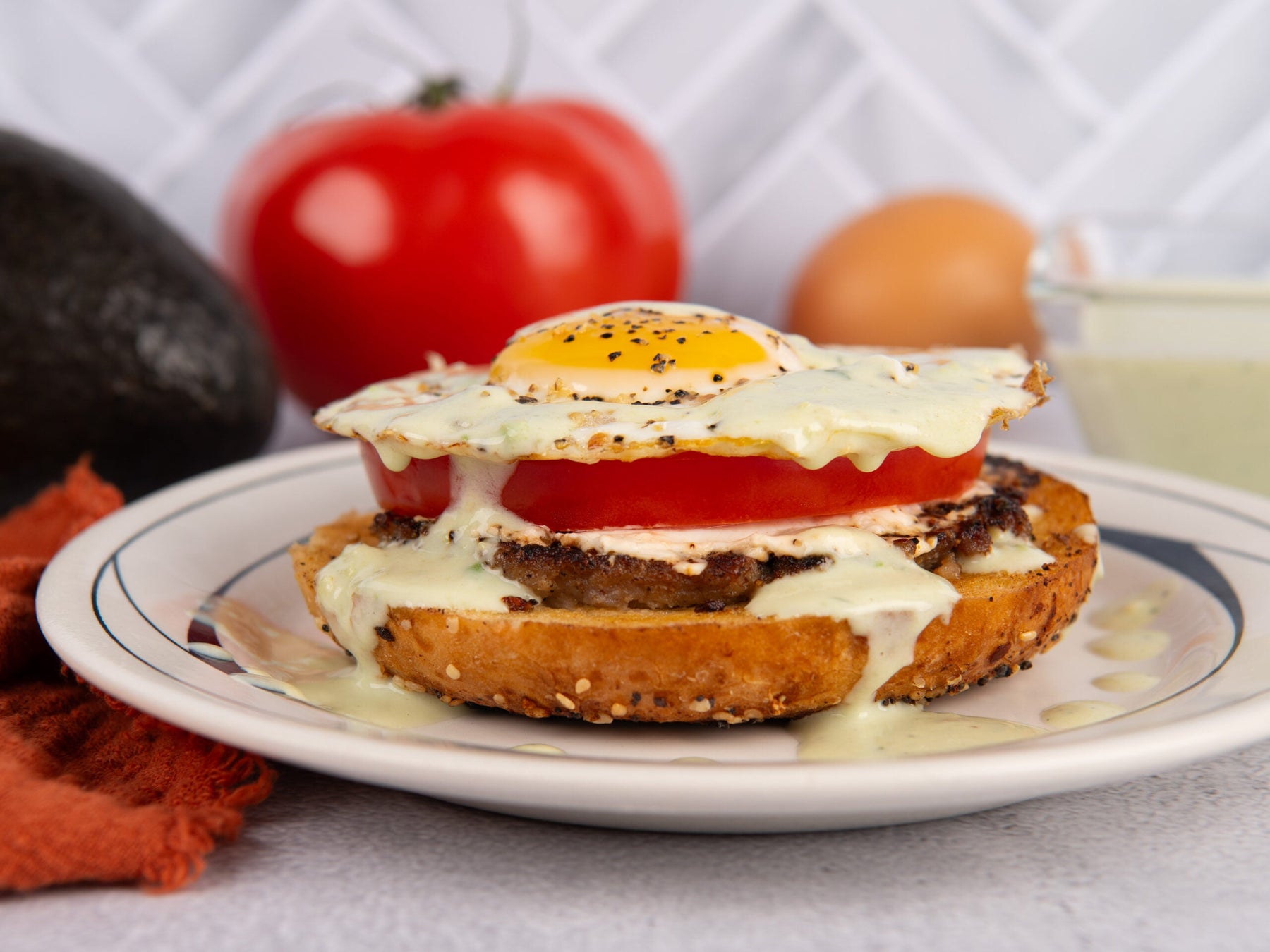 Smashed Sausage Bagel