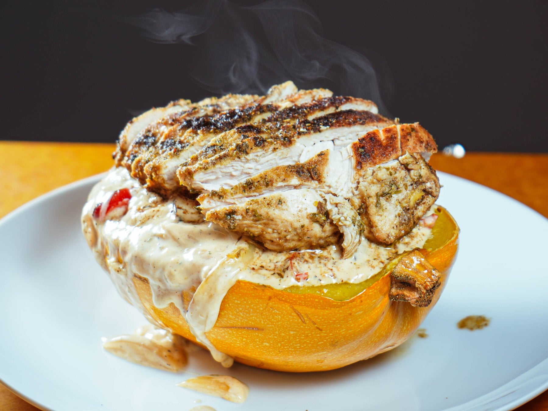 Spaghetti Squash Chicken Alfredo