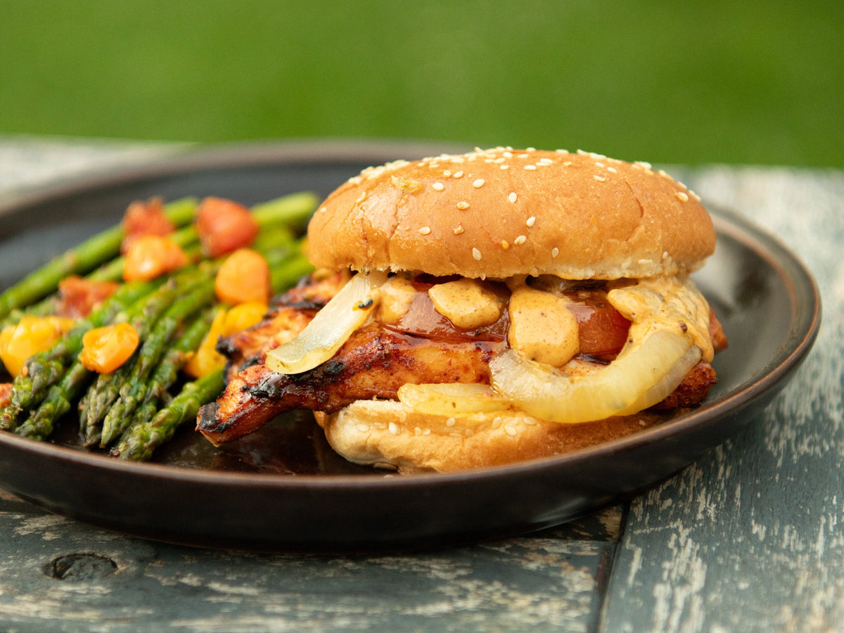 Sweet & Tangy BBQ Chicken Burger