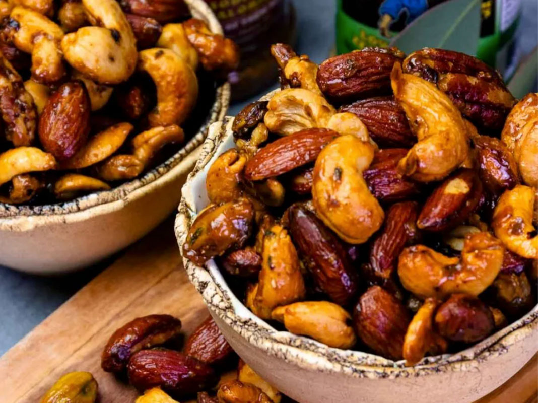 Sweet and Spicy Roasted Nuts