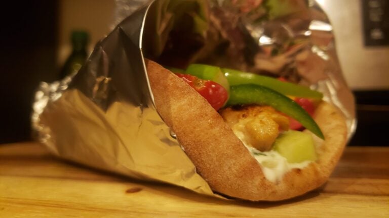 Image of homemade chicken gyro