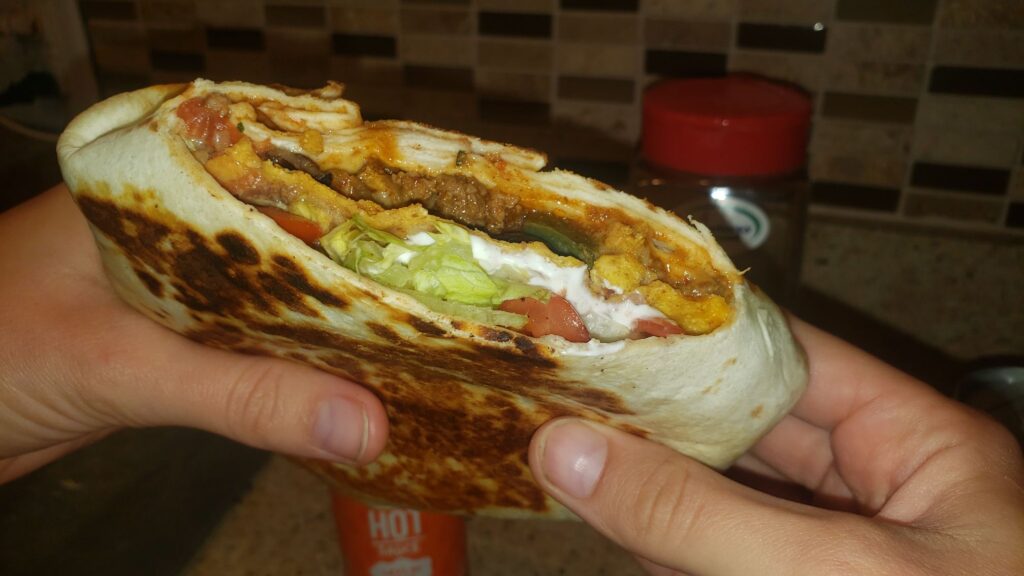 Image of a homemade crunchwrap supreme