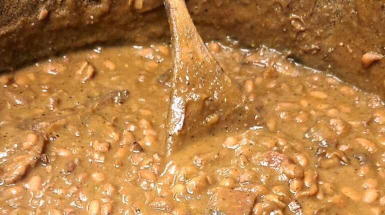 Country Smoked Soup Beans In a pot