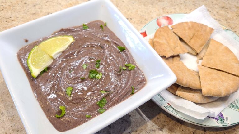 Black Bean Hummus on a plate