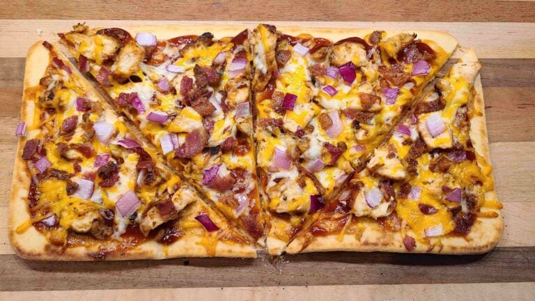 bbq chicken flatbread recipe ready to eat