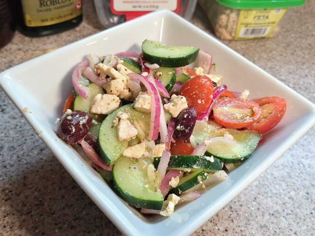 Greek Salad Made With A Diet Seasoning