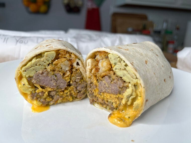 Make-ahead freezer breakfast burritos