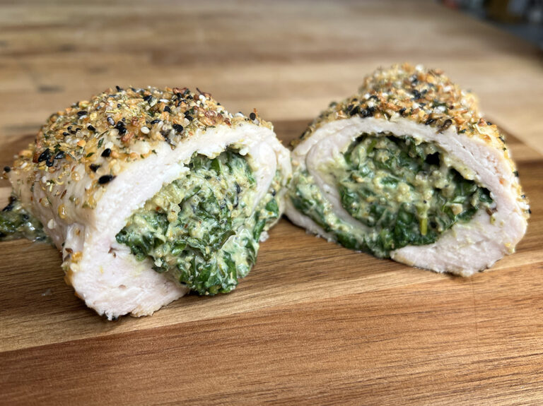 Crunchy Spinach Stuffed Chicken