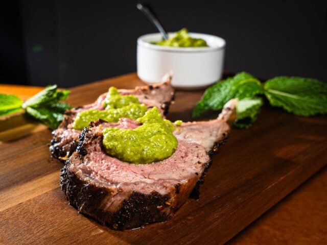 Lamb Chops with Jalapeno Mint Sauce