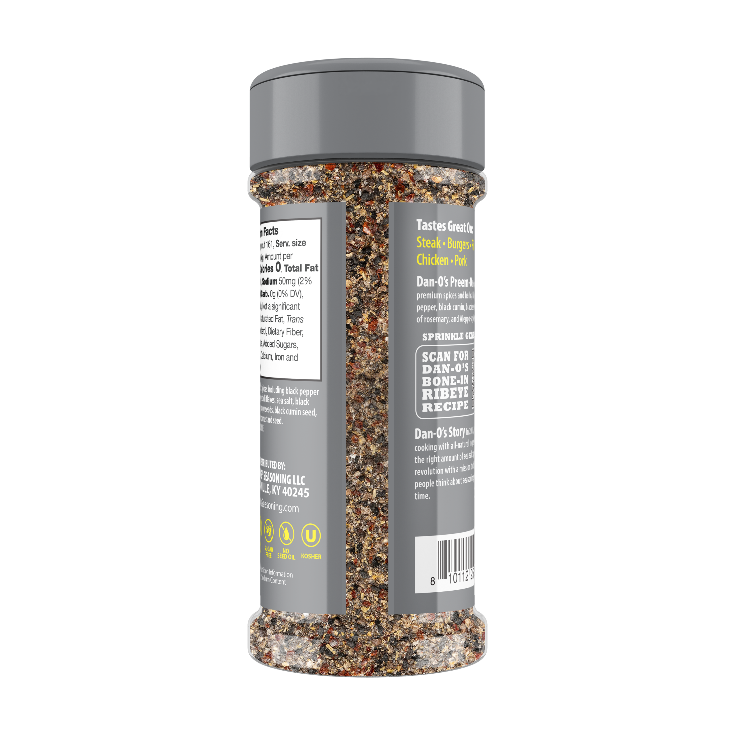 Preem-O Seasoning - Small Bottle (Back)